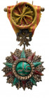 TUNISIA
ORDER OF NICHAN AL IFTIKHAR
Officer’s Cross, 4th Class, Ali Bey (1882–1902). Breast Badge, 67x47 mm, silver, partially enameled, Tunisian ma...