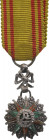 TUNISIA
ORDER OF NICHAN AL IFTIKHAR
Knight's Cross Miniature, 5th Class, Ali Bey 1882-1902. Breast Badge, 23x14 mm, Silver with brilliant cut rays, ...