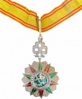 TUNISIA
ORDER OF NICHAN AL IFTIKHAR 
Commander’s Cross, 3rd Class, Sidi Ahmed (1929 - 1942). Neck Badge, silver with brilliant cut rays, 58 mm, enam...