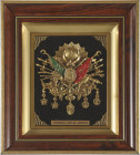 TURKEY
Ottoman state coat of arms, framed, 20th Century
Wood frame, gilt bronze enameled weapon. Very good condition, attractive! Frame dimensions: ...