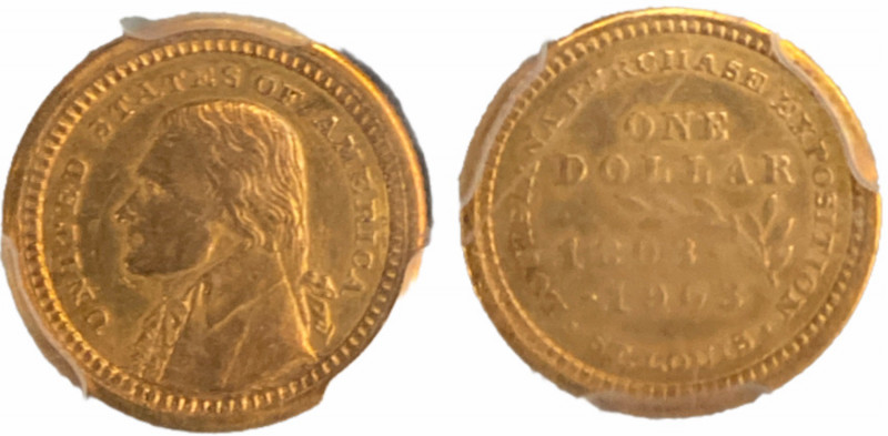 USA
1 Dollar 1903 Jefferson
Gold. KM 119. PCGS Au Details 
Estimate: EUR 500 ...