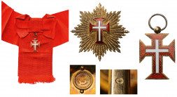 VATICAN
Order of the Christ 
A Grand Cross Set, 1st Class, instituted in 1789. Sash Badge, 41x28 mm,gilt Silver, maker’s mark, both sides enameled, ...