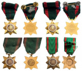 VIETNAM
Civil Actions Medals
Breast Badges, 2 US made models, gilt Bronze, 40 mm, enameled, 2 locally made models, with original suspension rings an...