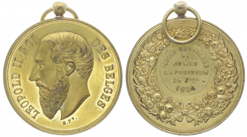 Bronzemedaille, 1894
Belgien. vergoldet mit Öse, Gartenbauausstellung Kreis Jume...