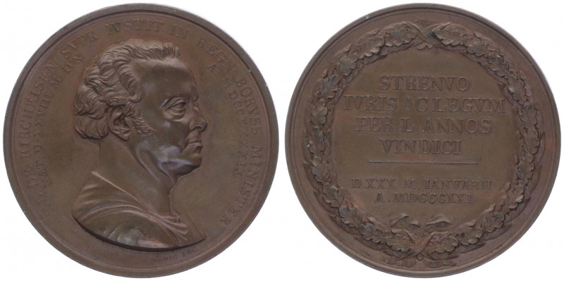Bronzemedaille, 1821
Deutschland. auf F.L. von Kircheisen (1749 - 1825), Justizm...