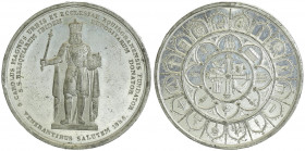 Zinnmedaille, 1846
Deutschland. auf die Gründung der Stadt durch Kaiser Karl den Großen, Dm 41mm.. 23,61g
vz