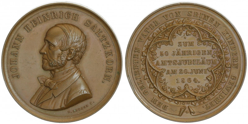 Bronzemedaille, 1864
Deutschland, Weimar. auf Johann Heinrich Saltzkorn, zum 50 ...