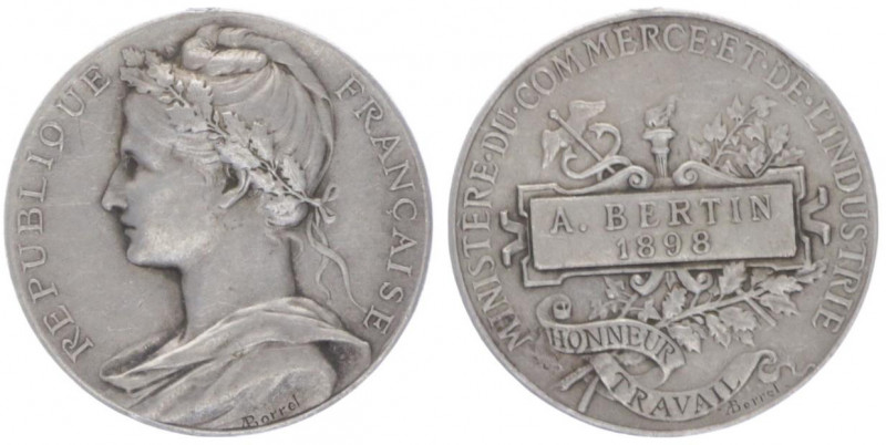 Silbermedaille, 1898
Deutschland, Kaiserreich nach 1871. Ehrenmedaille der Arbei...