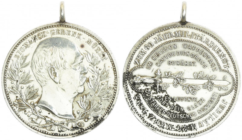 Silbermedaille, 1898
Deutschland, Kaiserreich nach 1871. mit Öse, zum 60jährigen...