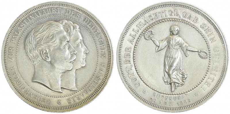 Wilhelm II. 1888 - 1918
Deutschland, Kaiserreich nach 1871. Silbermedaille, 1898...