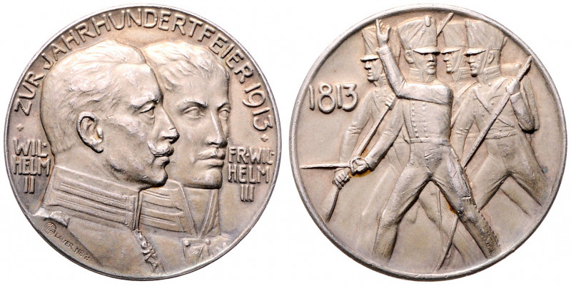 Silbermedaille, 1913
Deutschland, Kaiserreich nach 1871. auf die Jahrhundertfeie...
