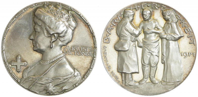 Silbermedaille, 1914
Deutschland, Kaiserreich nach 1871. auf Auguste Victoria.. ...
