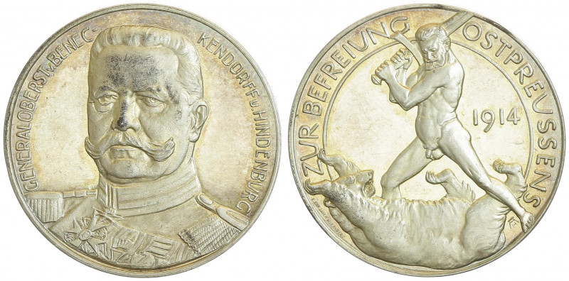 Wilhelm II. 1888 - 1918
Deutschland, Kaiserreich nach 1871. Silbermedaille, 1914...