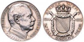Silbermedaille, 1915
Deutschland, Kaiserreich nach 1871. auf Friedrich II. von Baden.. 18,67g
Z. 2093
vz