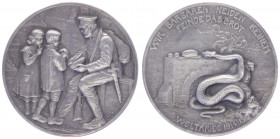 Silbermedaille, 1916
Deutschland, Kaiserreich nach 1871. "Wir Barbaren neiden keinem Feind das Brot". 15,63g
Z. 5022
vz