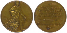 Bronzemedaille, 1919
Deutschland, Weimarer Republik 1919 - 1933. Ehrenmünze der Volksspende für vertriebene Auslanddeutsche-Rückwanderhilfe, (F. Haber...