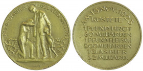 Messingmedaille, 1923
Deutschland, Weimarer Republik 1919 - 1933. auf die Teuerung.. 10,05g
vz