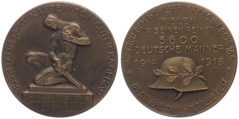 Bronzemedaille, 1924
Deutschland, Weimarer Republik 1919 - 1933. Quedlinburg 360...
