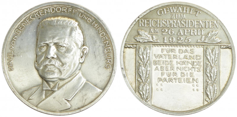 Silbermedaille, 1925
Deutschland, Weimarer Republik 1919 - 1933. auf Reichspräsi...