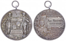 Silbermedaille, 1928
Deutschland, Weimarer Republik 1919 - 1933. zum Verdienste für 25 Jahre treue Dienste auf der Hamburg - Amerikalinie, für Max Mei...