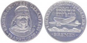 Silbermedaille, 1928
Deutschland, Weimarer Republik 1919 - 1933. Erster Ost-West Ozeanflug.. 24,92g
stgl
