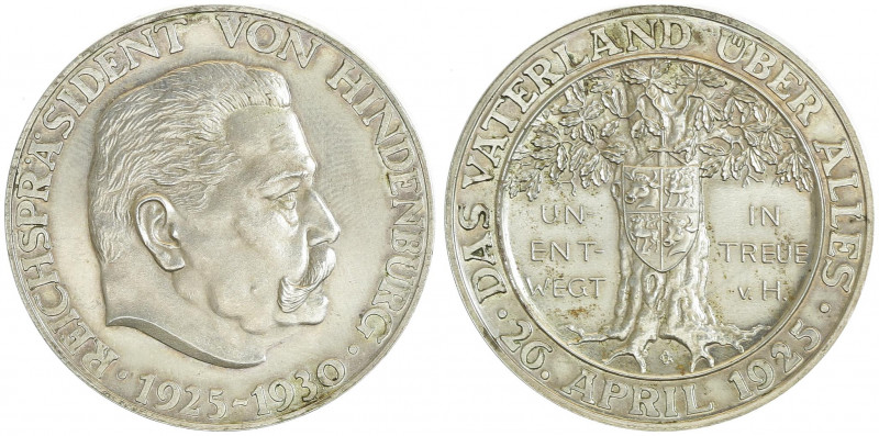 Silbermedaille, 1930
Deutschland, Weimarer Republik 1919 - 1933. Hindenburg - Da...