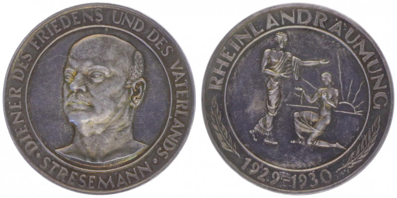 Silbermedaille, 1930
Deutschland, Weimarer Republik 1919 - 1933. auf Gustav Stre...