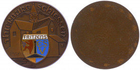 Bronzemedaille, 1969
Deutschland, BRD. Schützenmedaille Thierburg / Fritzens, einseitig, Dm 51 mm.. 35,24g
stgl