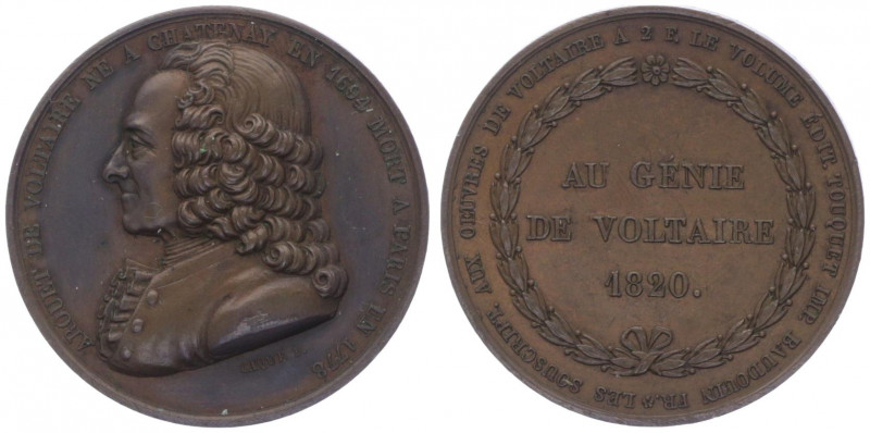 Bronzemedaille, 1820
Frankreich. auf Voltaire.. 23,68g
ss/vz