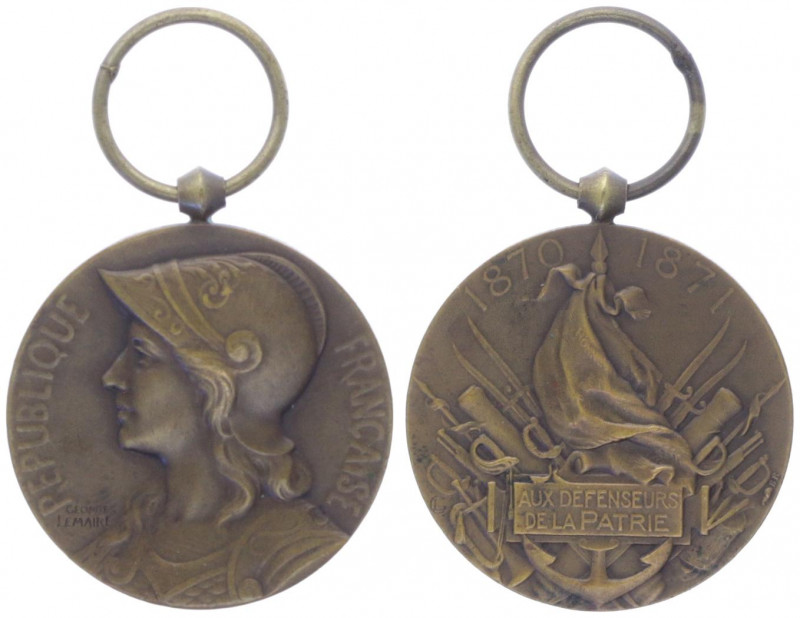 Kupfermedaille, 1870/71
Frankreich. für die Verteidiger des Vaterlandes im Krieg...