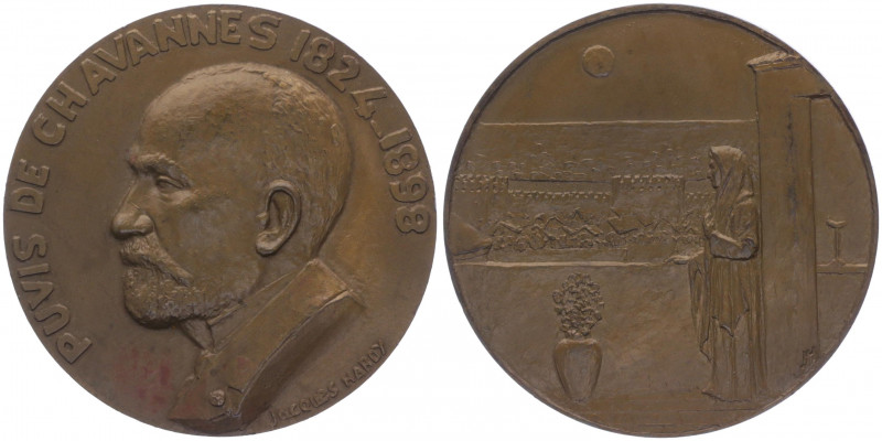 Bronzemedaille, o. Jahr
Frankreich. auf Puvis de Chavannes 1824 - 1898.. 164,82g...