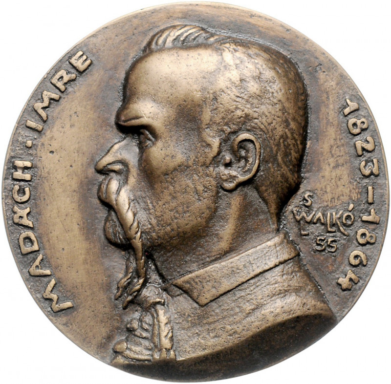 Bronzemedaille, o. Jahr
Ungarn. einseitig, auf Madach Imre 1823-1864, war ein un...