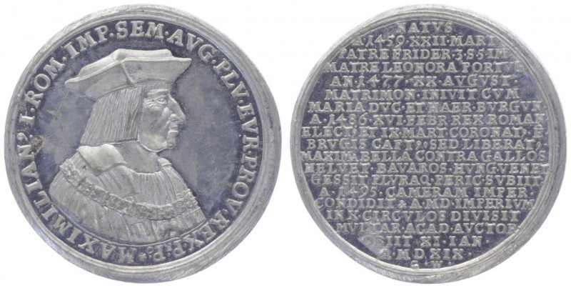 Maximilian I. 1490 - 1519
Suiten Medaille, o. J. (um 1609). im Av. Brustbild von...