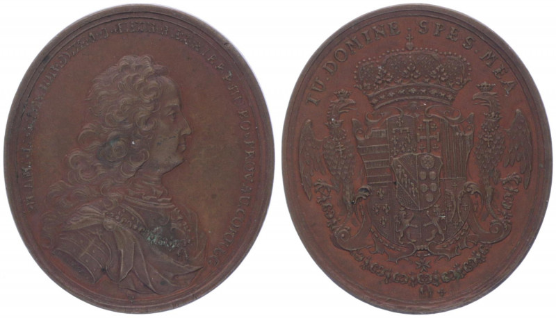Franz I. Stephan 1745 - 1765
Kupfermedaille, o. Jahr. auf die Übertragung der Mi...
