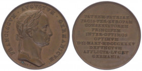 Franz I. 1806 -1835
Bronzemedaille, 1835. auf seinen Tod.
Wien
20,69g
Mont. 2539
vz