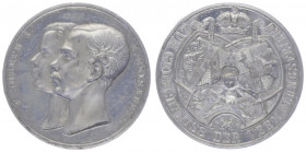 Franz Joseph I. 1848 - 1916
Weißmetallmedaille, 1854. auf die Vermählungsfeier mit Elisabeth.
Wien
11,95g
vz