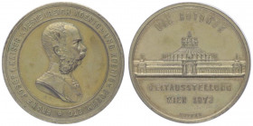 Franz Joseph I. 1848 - 1916
Bronzemedaille, 1873. auf die Weltausstellung.
Wien
14,04g
vz