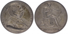 Franz Joseph I. 1848 - 1917
Silbermedaille, 1883. auf Franciscus de Miklosich, Begründer der modernen Slawistik, Politiker.
Wien
65,25g
vz/stgl