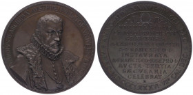 Franz Joseph I. 1848 - 1916
Kupfermedaille, 1886. auf Carolus II., auf die 300 Jahrfeier der Gründung der Universität Graz.
Wien
65,15g
stgl