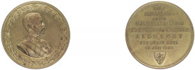 Franz Joseph I. 1848 - 1916
Bronzemedaille, 1888. vergoldet, auf den Besuch des Erzherzogs Albrecht in der Stadt Retz, Dm 44 mm.
Wien
29,03g
stgl