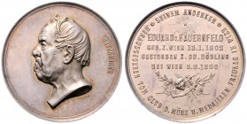 Franz Joseph I. 1848 - 1916
Silbermedaille, 1890. auf den Tod von Eduard Bauernfeld.
31,17g
bfr
