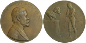 Franz Joseph I. 1848 - 1916
Bronzemedaille, 1906. von C.M. Schwerdtner jun.) auf seinen 50. Geburtstag, Brustbild nach rechts / Ödipus und die Sphinx,...