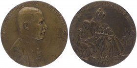 Franz Joseph I. 1848 - 1916
Bronzemedaille, 1907. von Schaefer, a.d. Ausstellung Das Kind", unter dem Protektor, Erzherzog Ferdinand Karl, Dm 60 mm.
W...