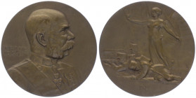 Franz Joseph I. 1848 - 1916
Bronzemedaille, 1914. auf den Beginn des 1. Weltkrieges.
Wien
52,20g
stgl