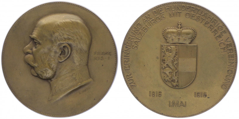 Franz Joseph I. 1848 - 1916
Bronzemedaille, 1916. zur Erinnerung an die 100 jähr...