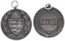 Franz Joseph I. 1848 - 1916
Bronzemedaille, 1914/1918. versilbert, Erinnerung an den 1. Weltkrieg.
Wien
21,20g
vz