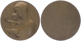 Bronzemedaille, o. Jahr
einseitig, auf die heilige Muttergottes mit Kind, von Hartig. Wien
81,08g
stgl