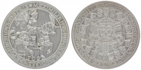 Silbermedaille, 1989
NP zum Taler 1509 Maximilian II., Dm 40 mm.. Hall
21,31g
stgl