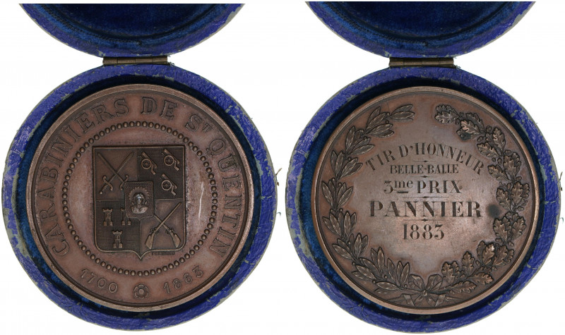 Cu Preismedaille 1863 St. Quentin
Frankreich. vz/stgl