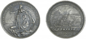AG Medaille 1798, auf Lord Nelson und seinen Sieg am Nil, aus 2 Medaillen zusammengesetzt, Patina
Großbritannien. ss/vz